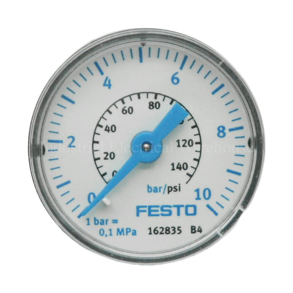 Festo Pressure Gauge 0 to 10bar R1/8 IP43 162835 MA-40-10-1/8-EN