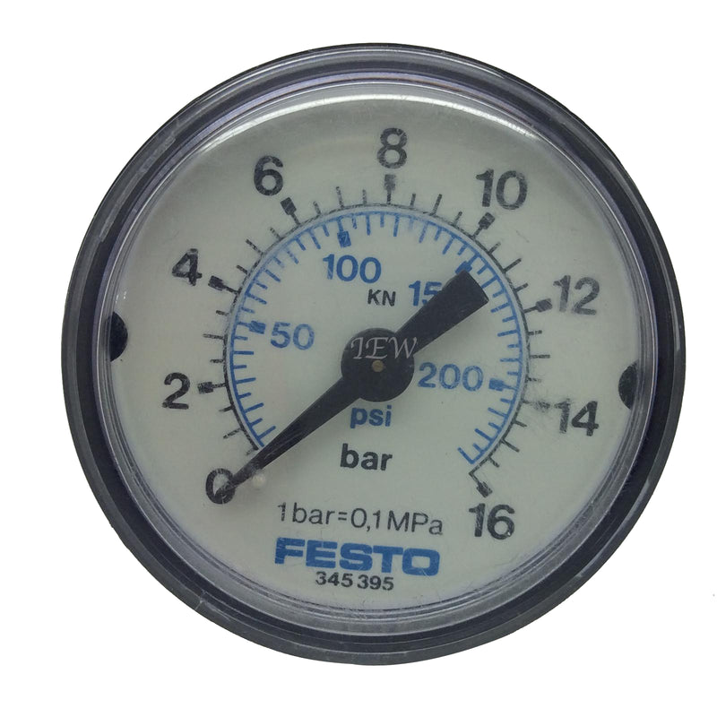 Festo Pressure Gauge 40mm 0-16 0-230psi 345395 MA-40-16-1/8