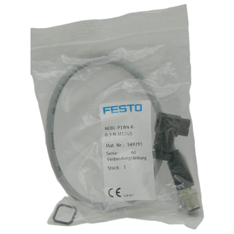 Festo Connector Cable 0.3m NEBC-P1W4-K-0.3-N-M12G5