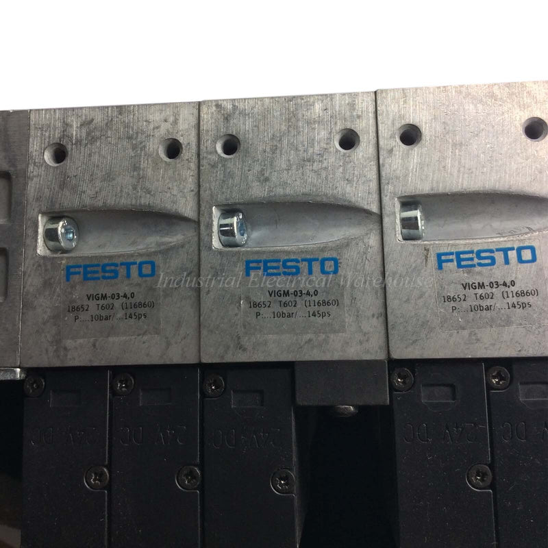 Festo Pneumatic Solenoid Valve Assembly with MTH-5/2-7.0-L-S-VI + More