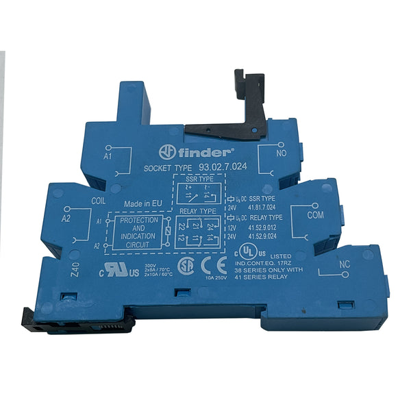 Finder Relay Socket DIN Rail 24VDC 24V DC 93.02.07.024