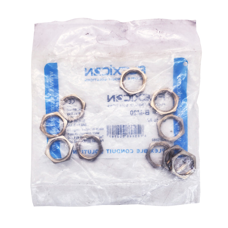 Flexicon Lock Nut Nickle Plated 20mm B-M20