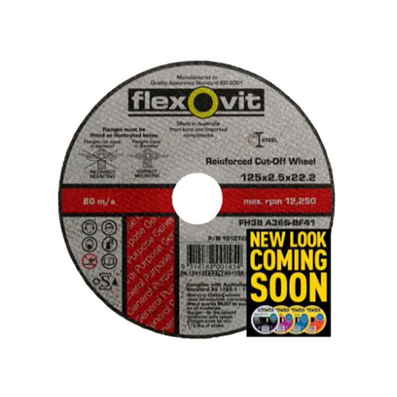 FlexOvit Metal Cutting Disc 125x2.5x 22.23mm 80m/s 1012722