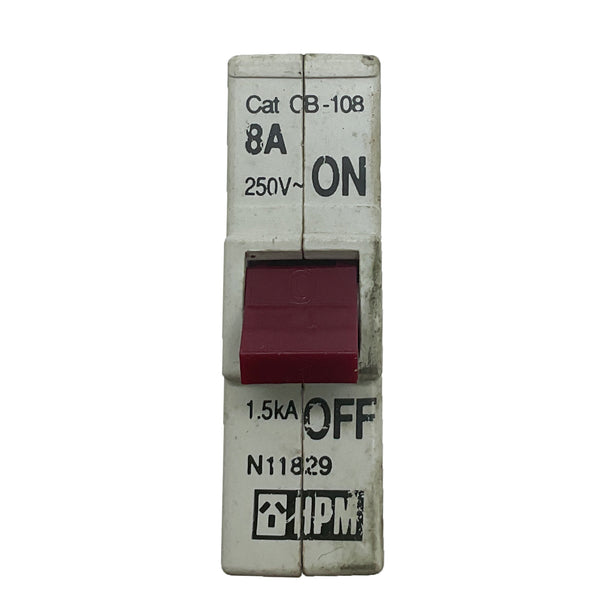 HPM Circuit Breaker Single Pole 250V 8A CB-108