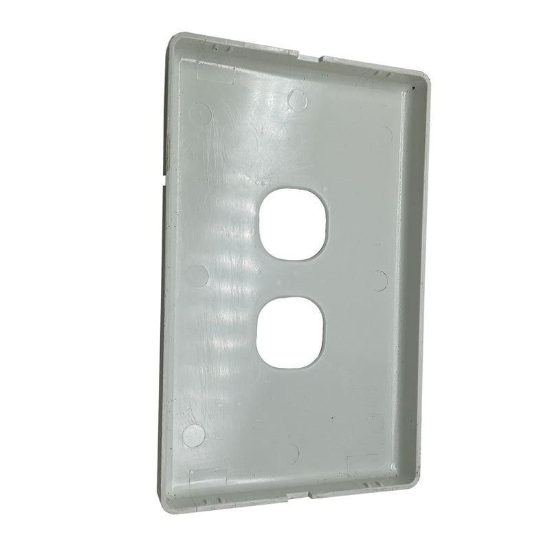 HPM Wall Switch Cover and Grid Plate 2-Gang Cover Only White