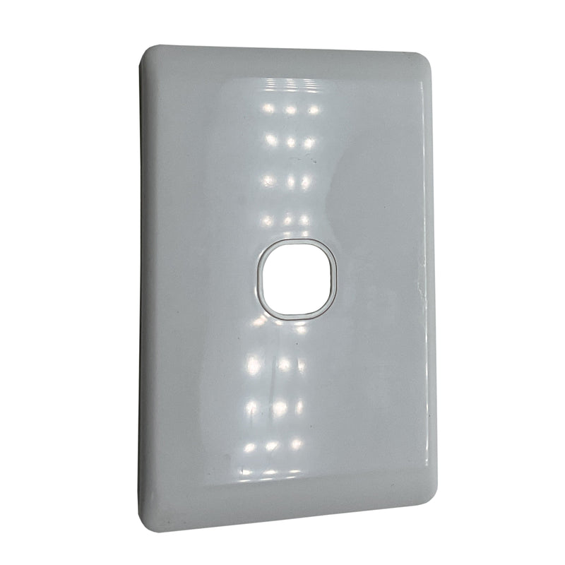 HPM Wall Switch Cover and Grid Plate 1-Gang Cover Only White