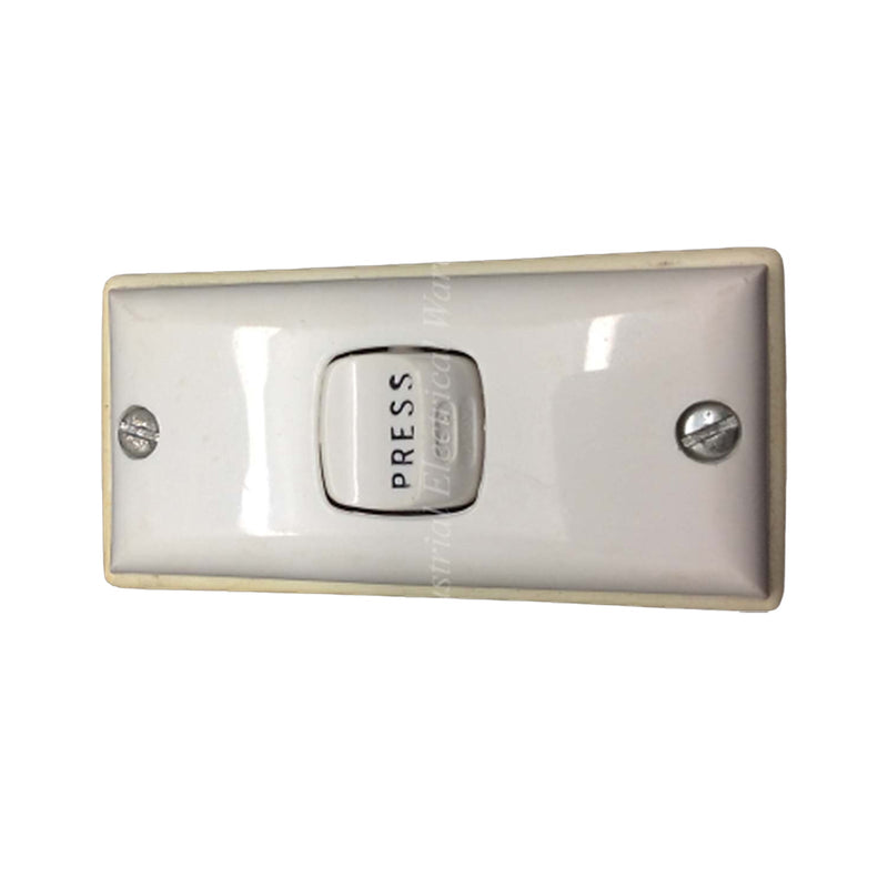 HPM Vertical Light Switch 1 Gang "Press" Button 15A 250V White P770