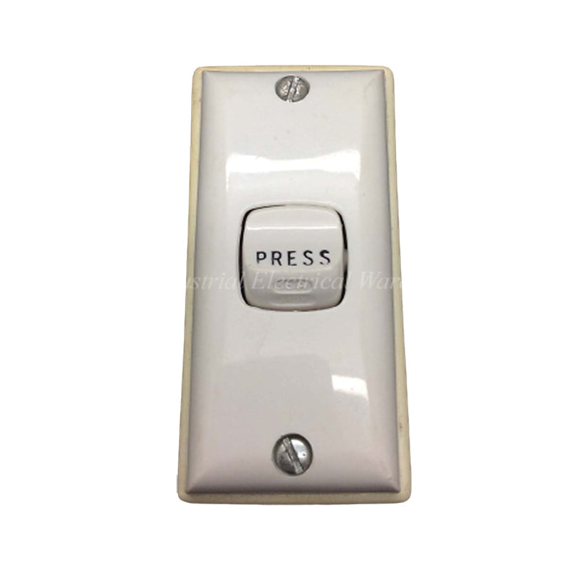 HPM Vertical Light Switch 1 Gang "Press" Button 15A 250V White P770