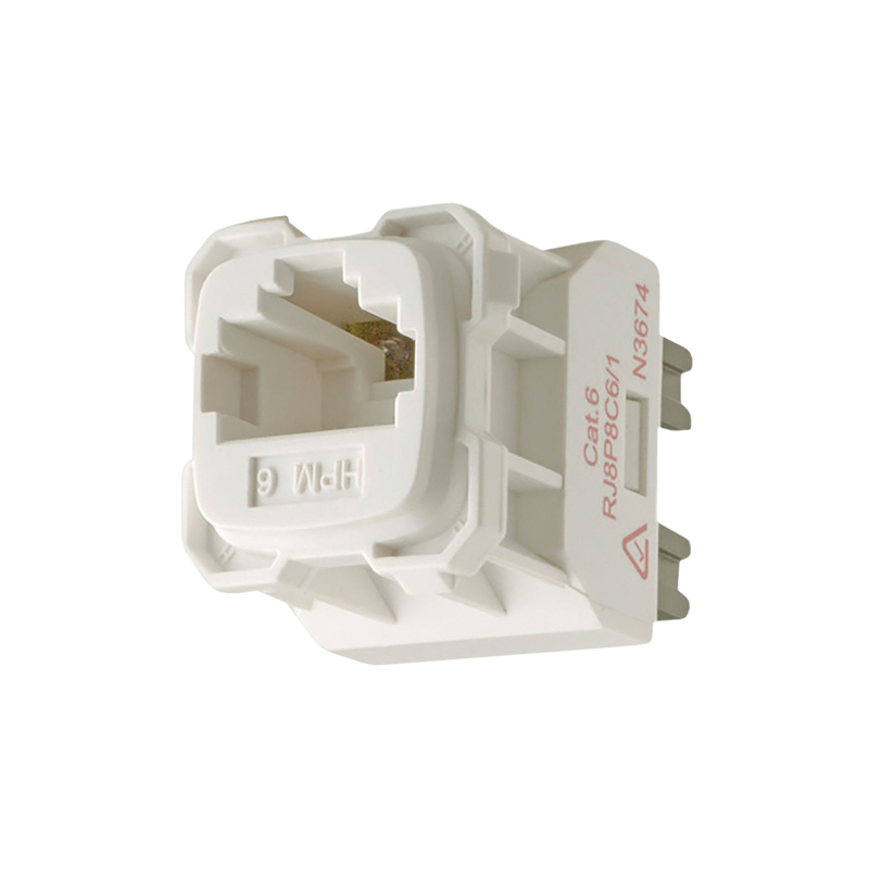 HPM Communication Jack 6 Way White RJ6A/2