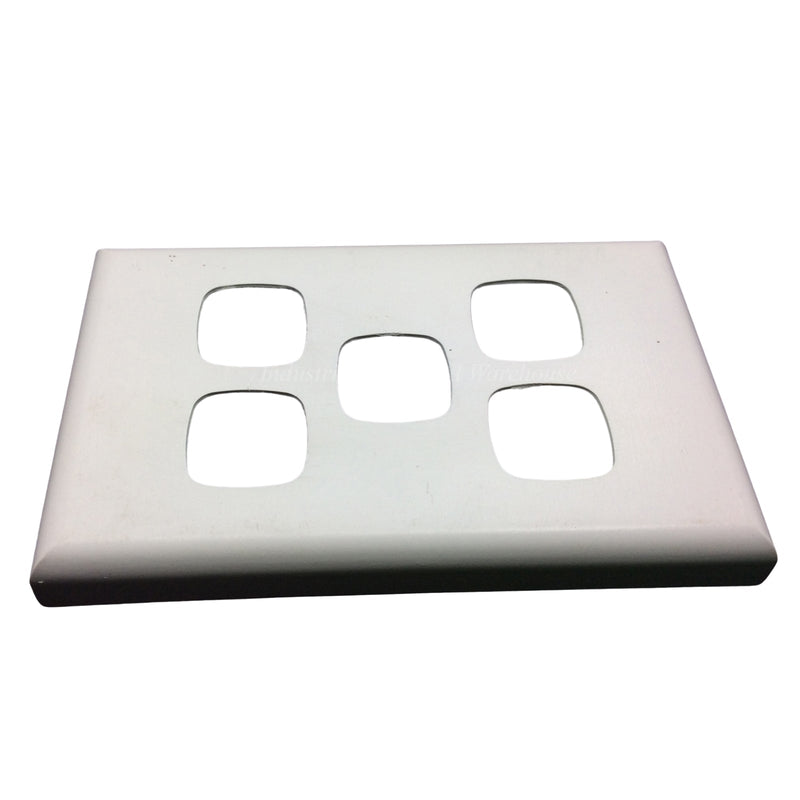 HPM Wall Plate Flush Standard Horiz/Vert 5 Gang White XL770/5PL