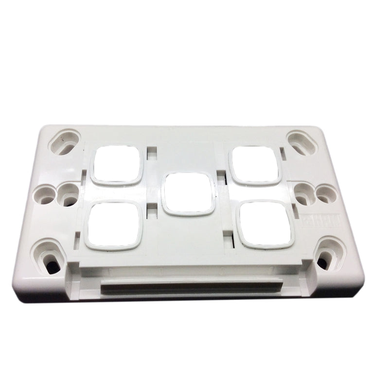 HPM Switch Flush Plate Standard 5 Gang 10A 240V 1P 2 Way Vertical XL770/5WE