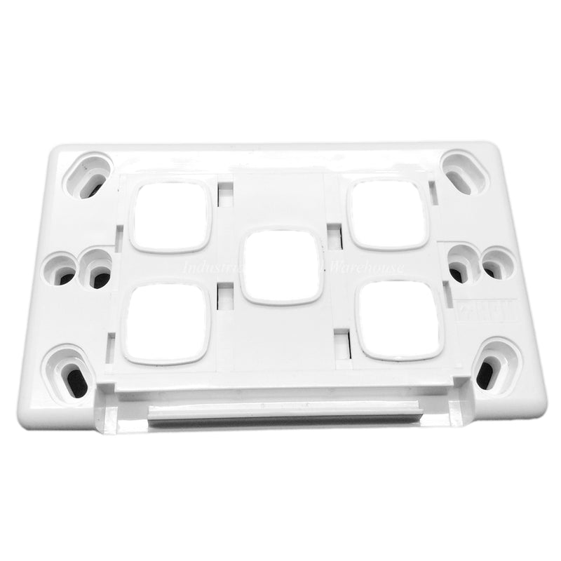 HPM Switch Flush Plate Standard 5 Gang 10A 240V 1P 2 Way Vertical XL770/5WE