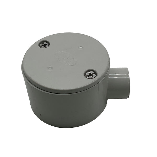 HPP Circular Junction Box 1 Way PVC 20mm Grey HPPJB1-20MD