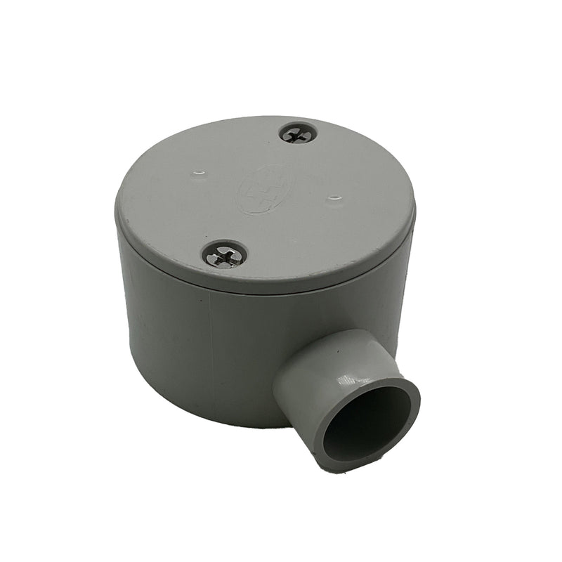 HPP Circular Junction Box 1 Way PVC 20mm Grey HPPJB1-20MD