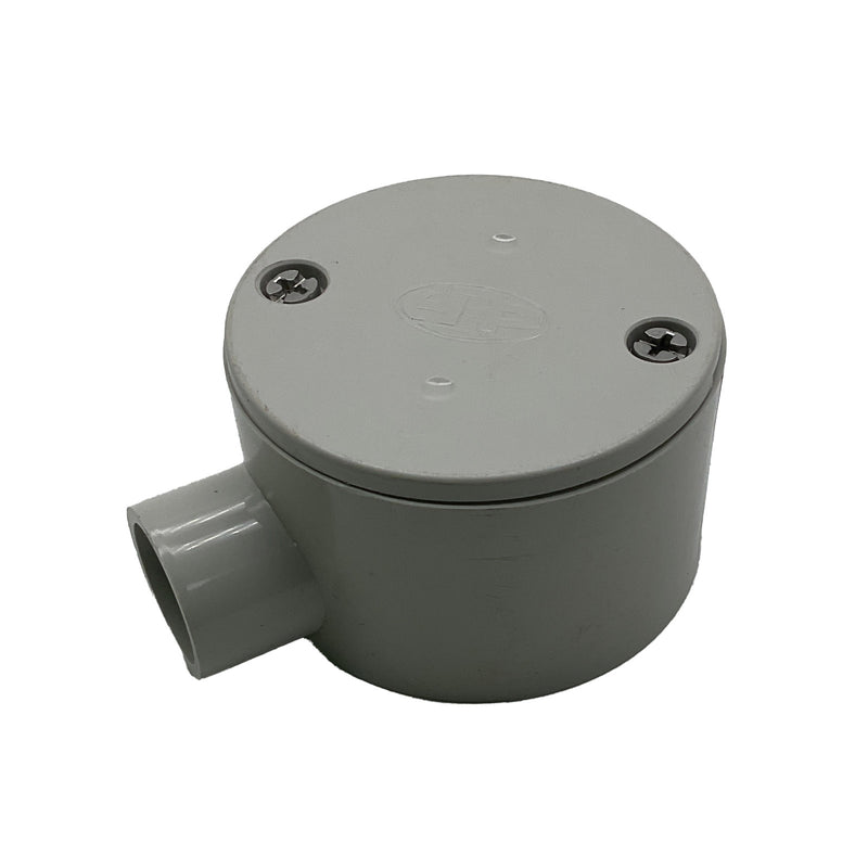 HPP Circular Junction Box 1 Way PVC 20mm Grey HPPJB1-20MD