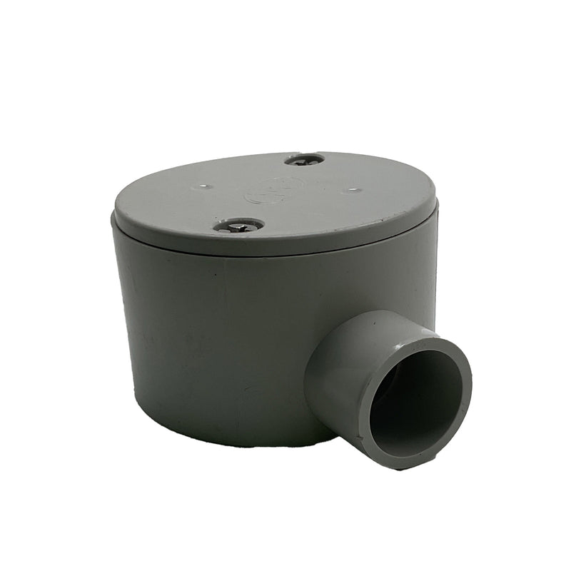 HPP Circular Junction Box 1 Way PVC 20mm Grey HPPJB1-20MD