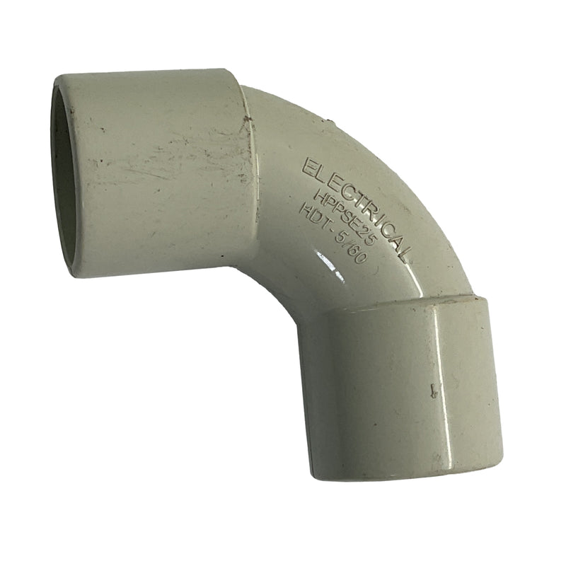 HPP Medium Duty Solid Elbow 25mm 90 deg PVC Grey HPPSE25