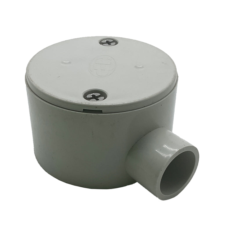 HPP Circular Junction Box 1-Way PVC Grey