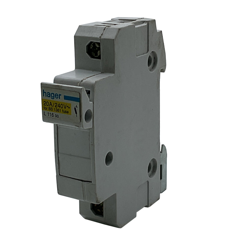 Hager Cartridge Fuse Holder 250V 20A Din Rail L116-00