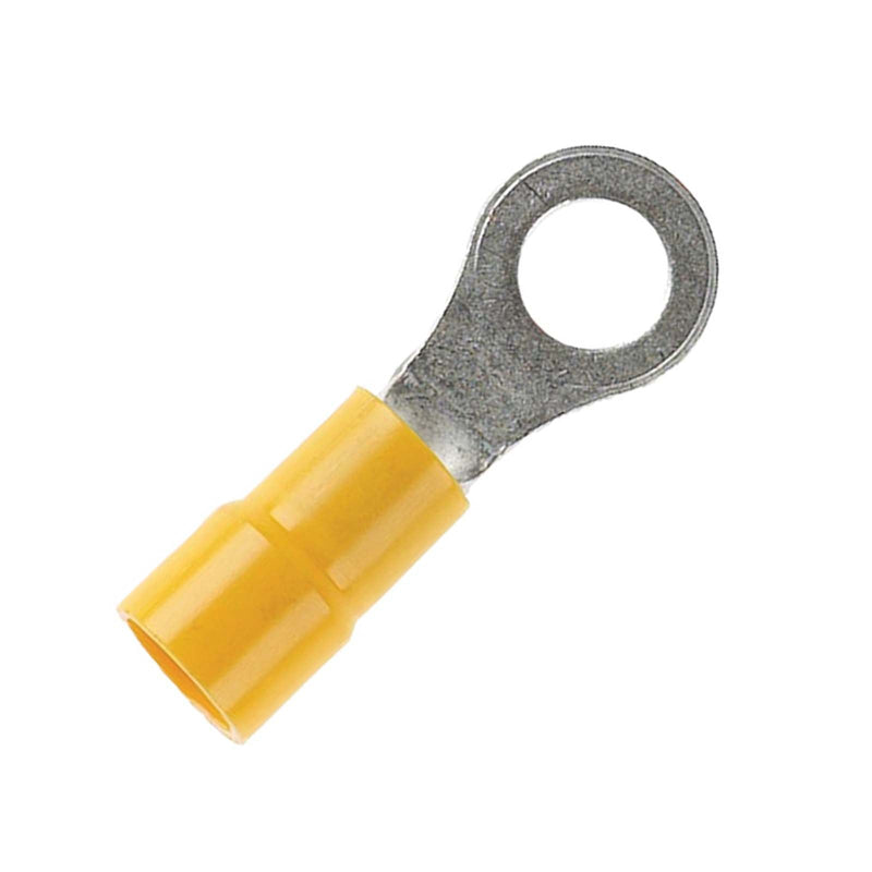 HellermannTyton Ring Terminal 5mm Stud Single Grip Yellow 3R5 Pack of 100