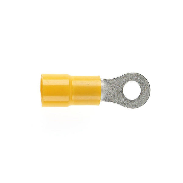 HellermannTyton Ring Terminal 6mm Stud Single Grip Yellow 3R6 Pack of 100