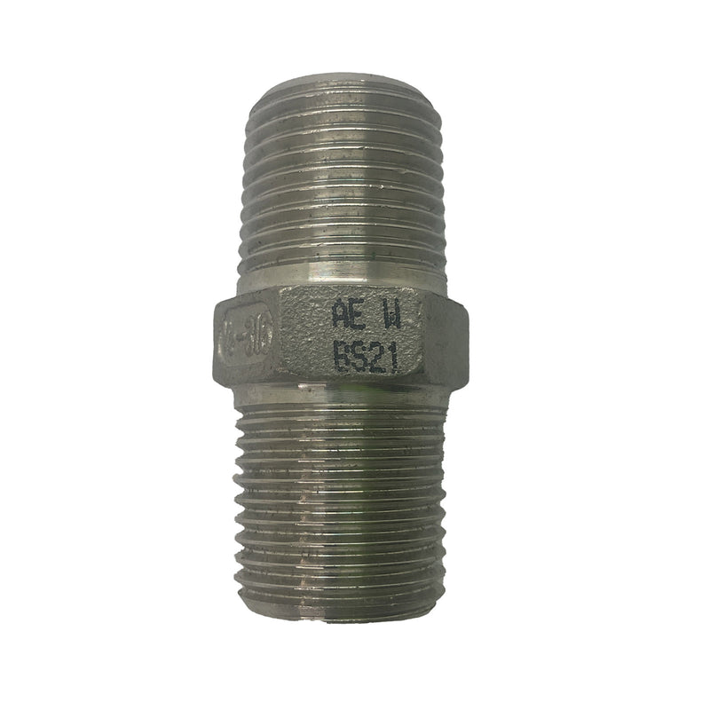 Hex Nipple BSP 316 Stainless Steel 1/2"