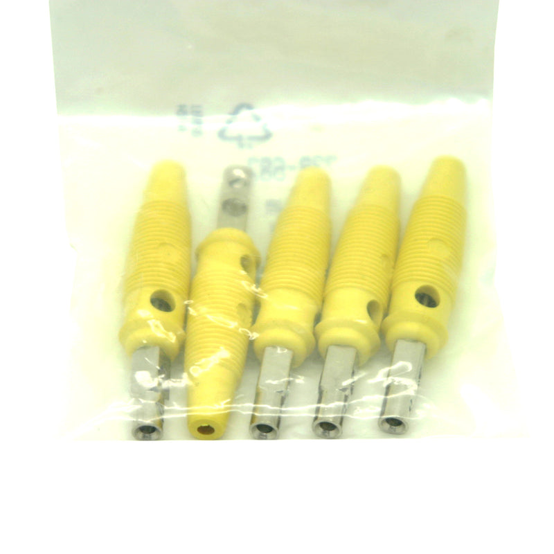 Hirschmann Bunch Pin Plug Screw Termination 16A 4mm Yellow 738-682 Pack of 5