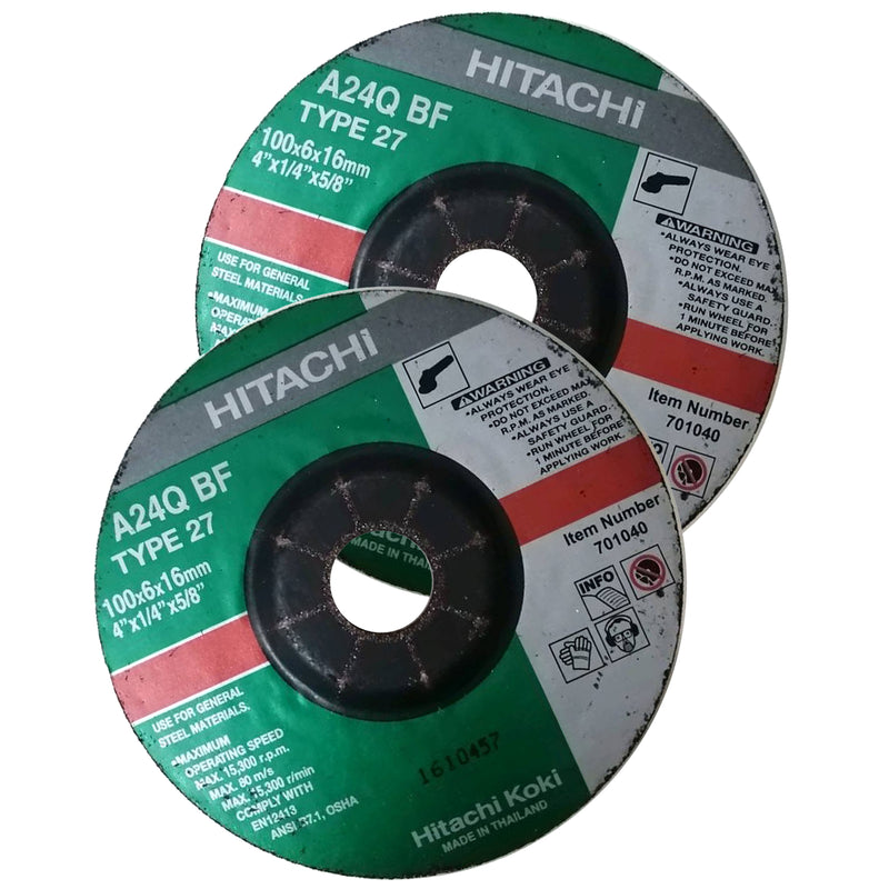 Hitachi Aluminum Oxide Grinding Wheel A24Q BF Type 27 125x2x22mm 20080415024