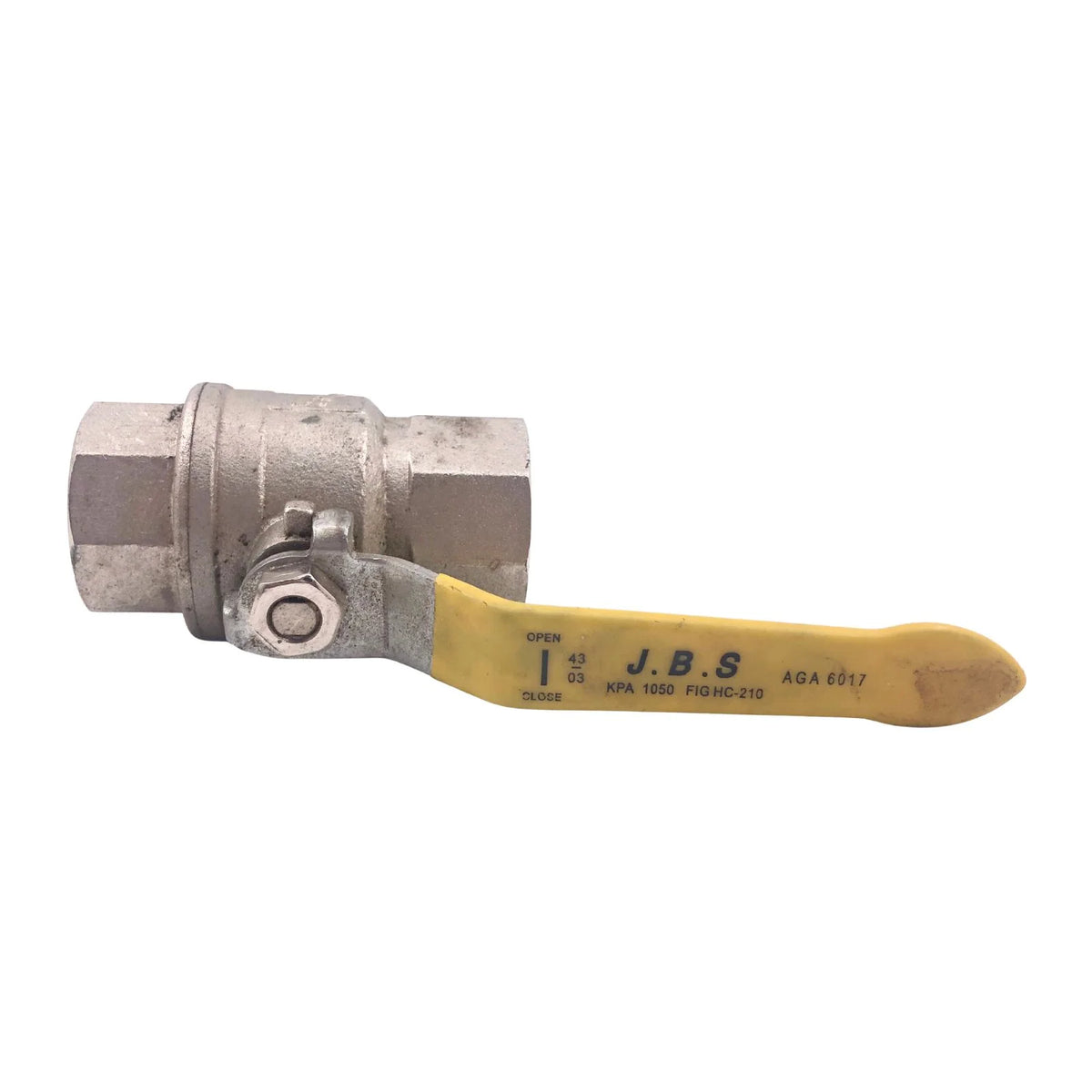 JBS Ball Valve Full Bore On/Off 316 Stainless Steel PN25 1" Yellow IEW10118