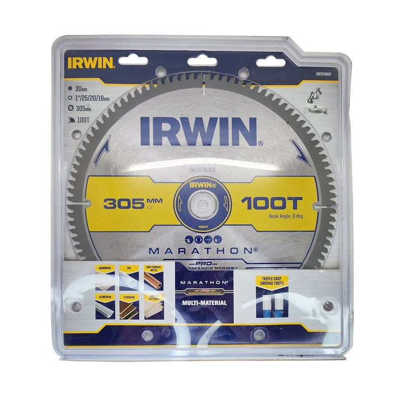 Irwin Mitre Saw Blade 305mm 100T Marathon Pro Performance Multi IW7076902