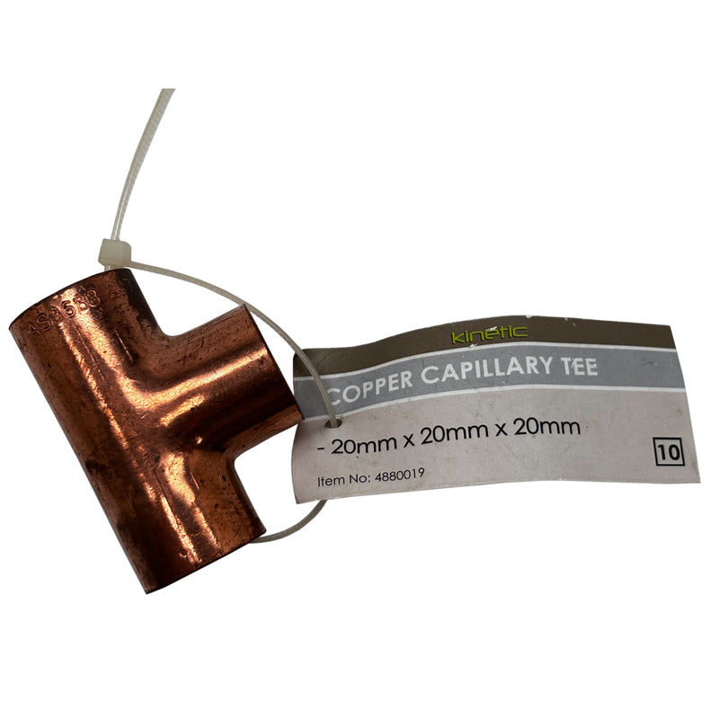 Kinetic Capillary Tee Copper 20 x 20 x 20mm 4880019