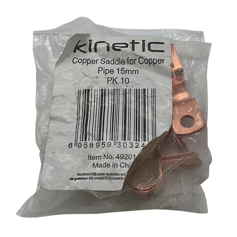 Kinetic Pipe Saddle Clips 15mm Copper 4920141