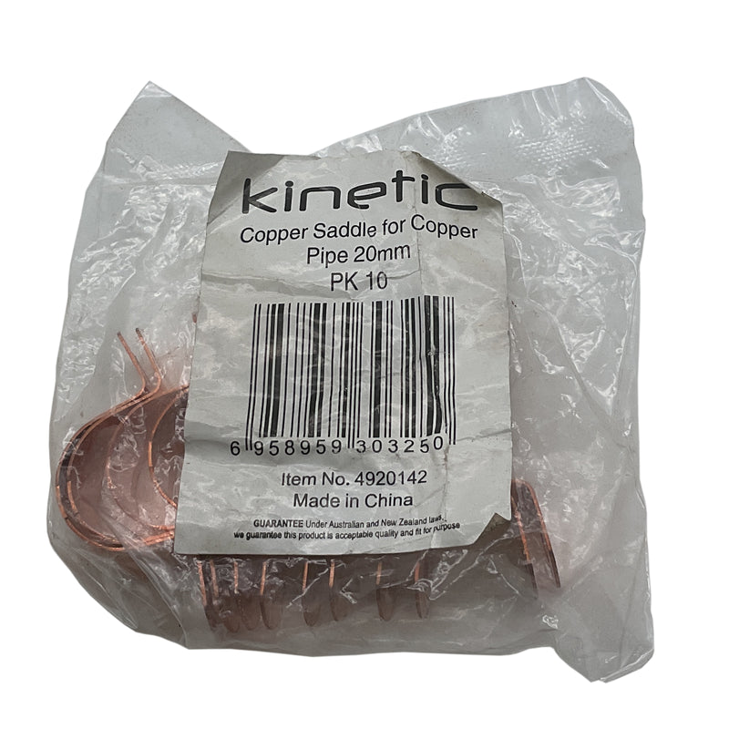 Kinetic Pipe Saddle Clips 20mm Copper 4920142