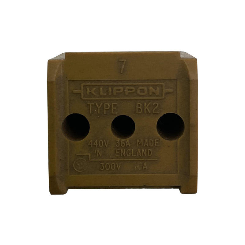 Klippon Terminal Block 2-Way 440V Beige Type BK 2