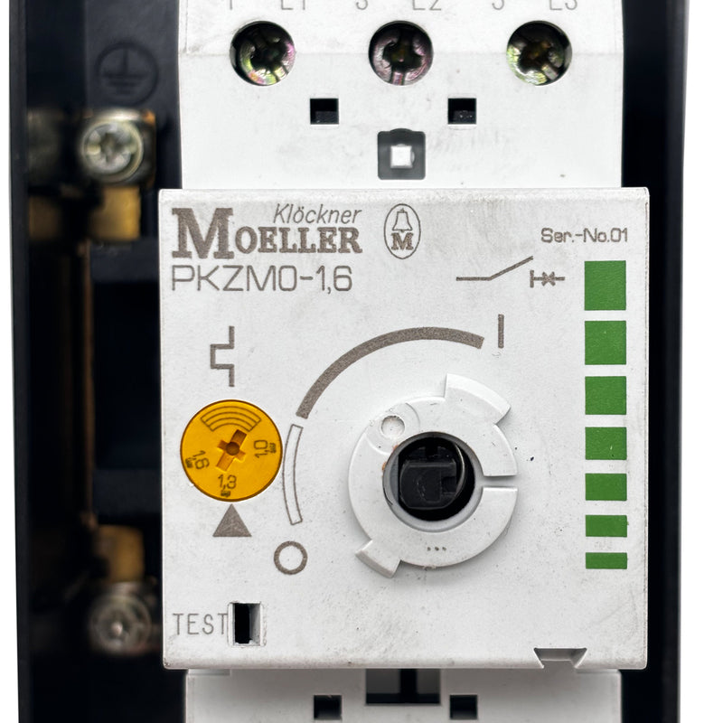 Klockner Moeller Thermal Magnetic Circuit Breaker 3-Pole 250V DC 1.6A PKZM0-1,6