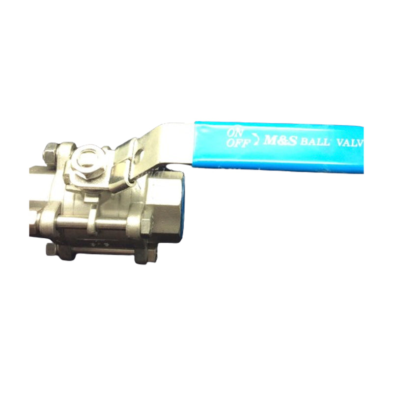 M&S Ball Valve ON / OFF 316 Stainless Steel 1” Blue WOG 1000