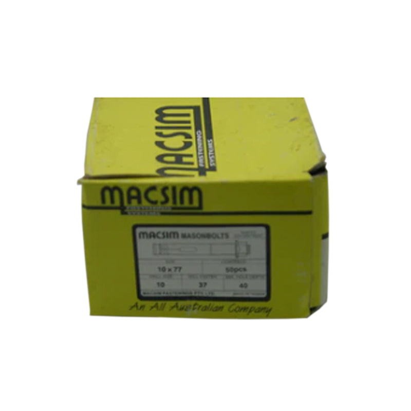 Macsim Masonary Bolt 10x77mm 3410077 10 x 77mm Galvanised Sleeve Anchor