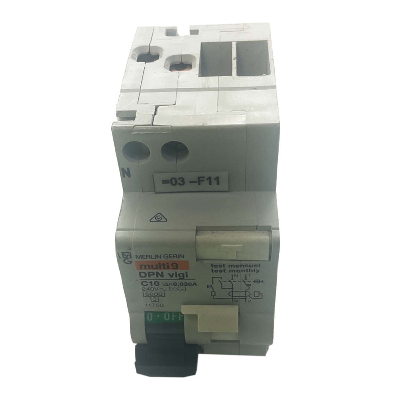 Merlin Gerin Multi9 Miniature Circuit Breaker 1P+N 240V 30mA C10 DPN VIGI 11750