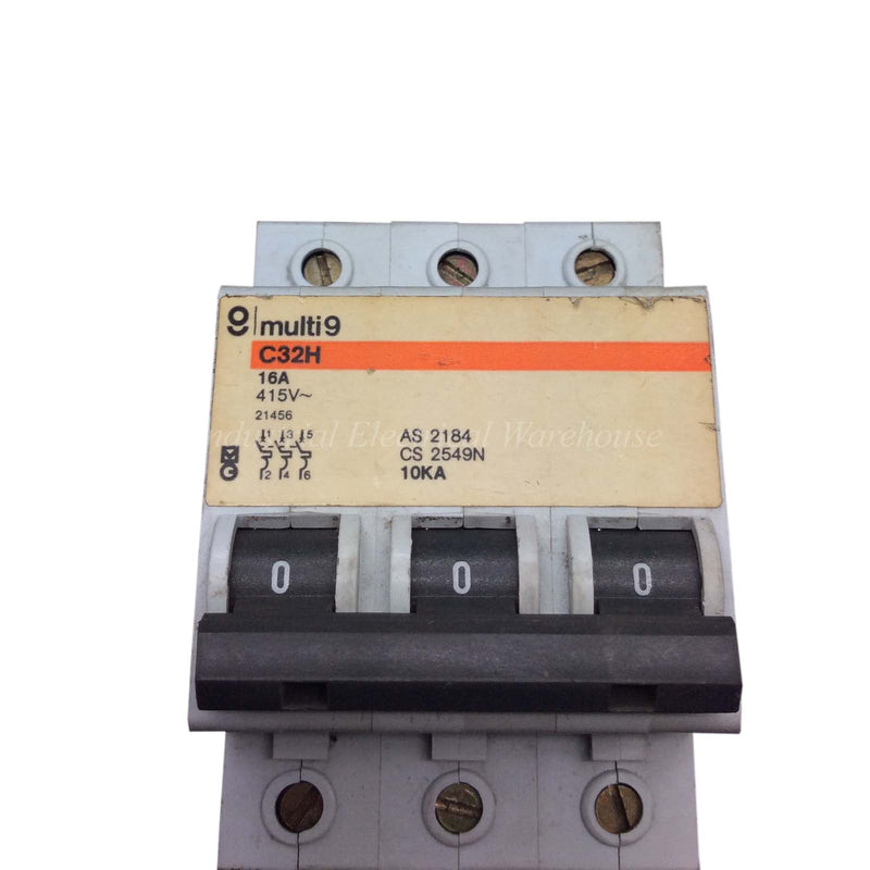 Merlin Gerin Multi 9 Circuit Breake 3P 16A 415V C32H 21456