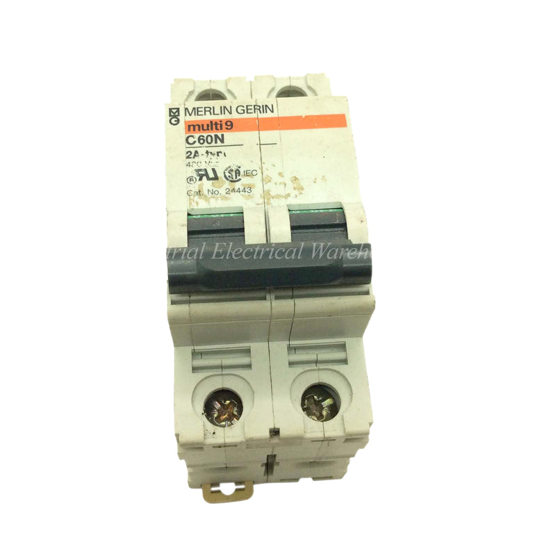 Merlin Gerin Multi9 Miniature Circuit Breaker 2P 125V 2A-Type C C60N 24443