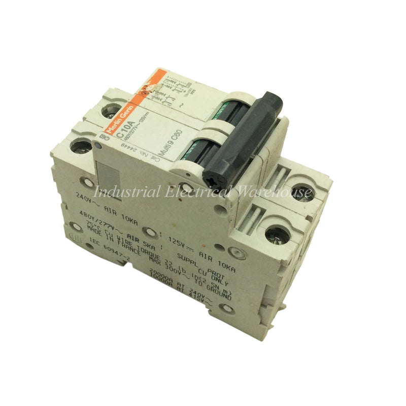 Merlin Gerin Multi9 Miniature Circuit Breaker 2P C60 C10A 480V 277-125V 24449