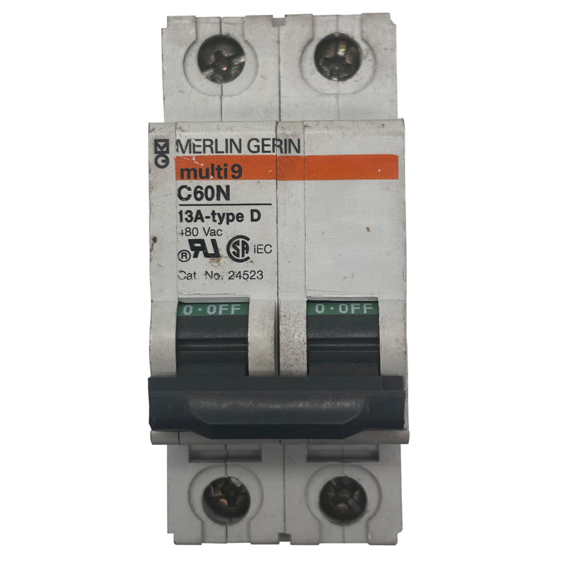 Merlin Gerin Multi9 C60N Molded Case Circuit Breaker 2-Pole 480V AC 13A 24523