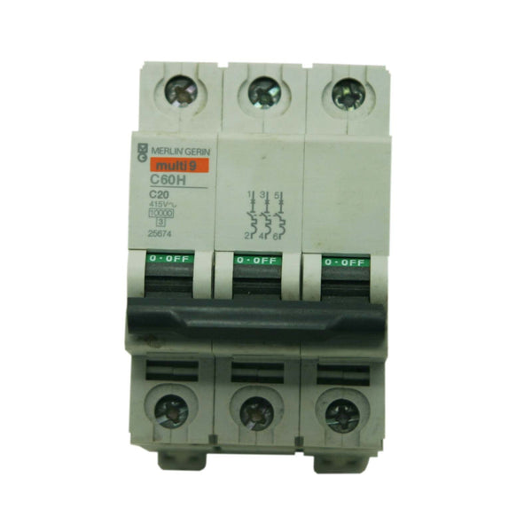 Merlin Gerin Multi9 Miniature Circuit Breaker 3P 10A 415~ C60H 25674