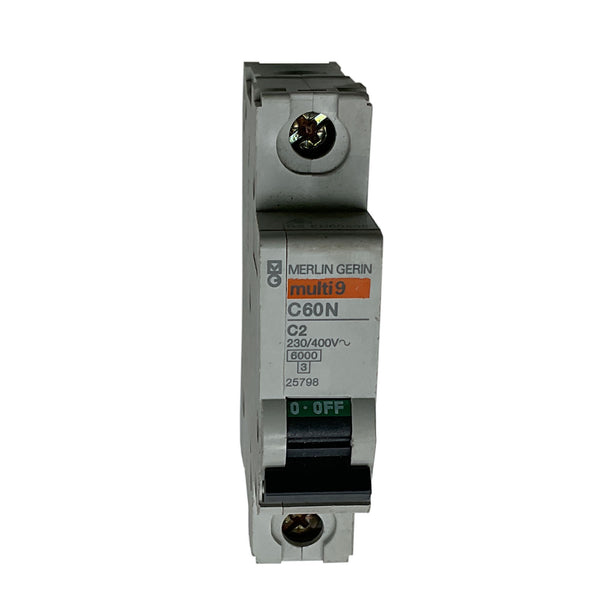 Schneider Electric / Telemecanique / Merlin Gerin Miniature Circuit Breaker 1P 2A C60N C2 25798