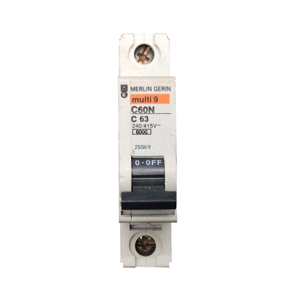 Merlin Gerin Multi9 Miniature Circuit Breaker 1P 400V C60N C63 25809