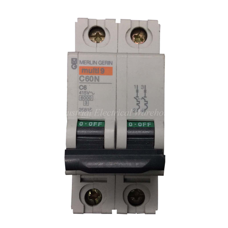 Merlin Gerin Multi9 Miniature Circuit Breaker 2P 415V C60N C6 25815