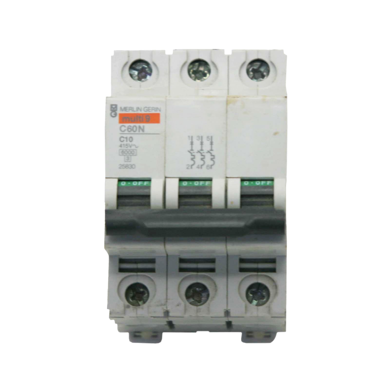 Merlin Gerin Circuit Breaker 3P 10A 6kA@415V C60N C10 25830 | Ask Us!