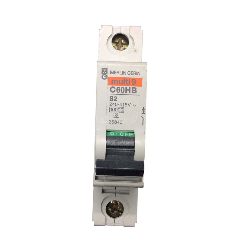 Merlin Gerin Multi 9 Miniature Circuit Breaker 1P 240/415 VAC 2A C60HB B2 25840