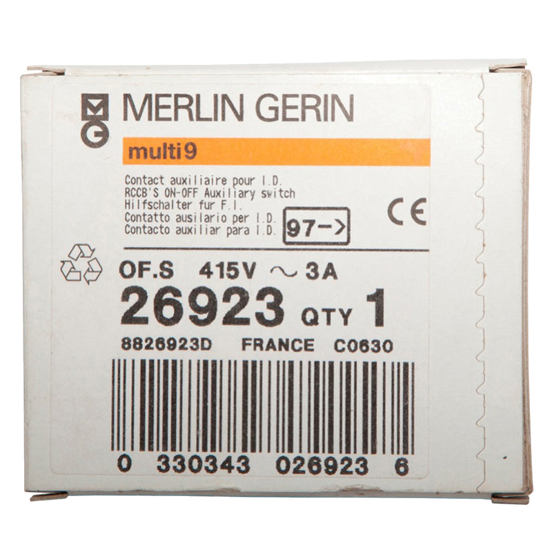 Merlin Gerin Multi 9 On-off Auxiliary Contact Switch OF 3A 415V 26923