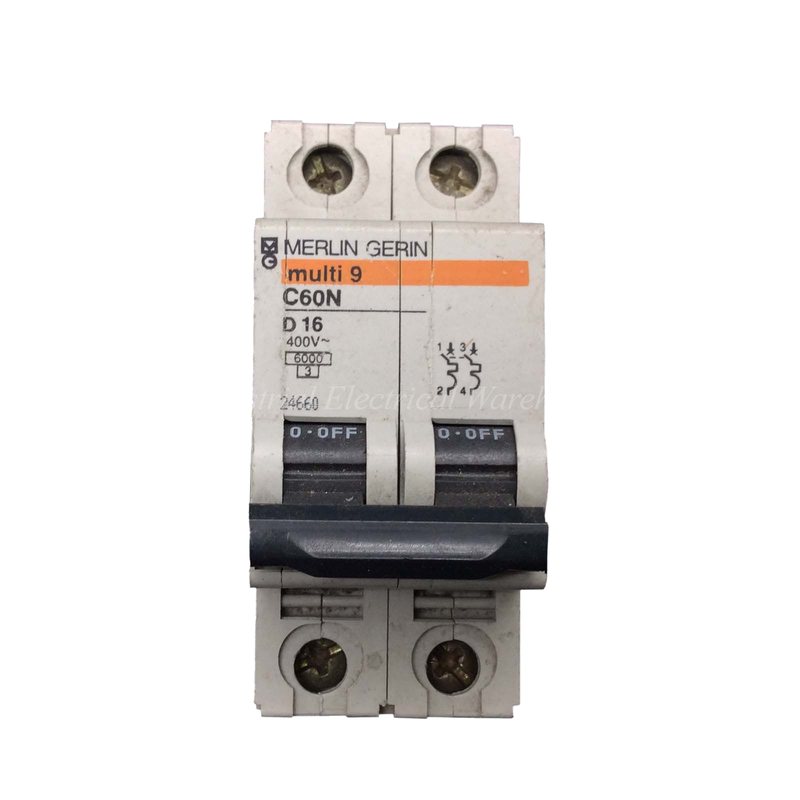 Merlin Gerin Multi9 Miniature Circuit Breaker 2P 400V 6KA C60N D16 24660